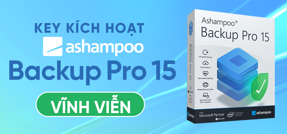 Ashampoo Backup Pro 15 - Key kích hoạt vĩnh viễn
